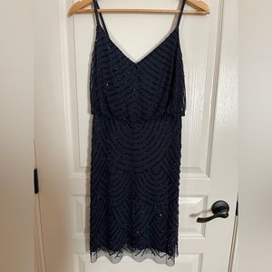 Adrianna Papell Beaded Chiffon Blouson Dress